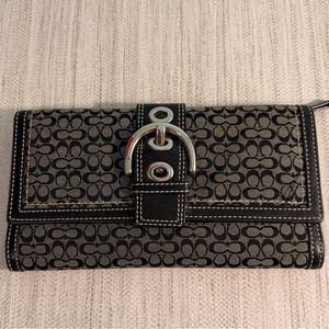 Coach Y2K Signature Black and Gray Tri-fold Wallet